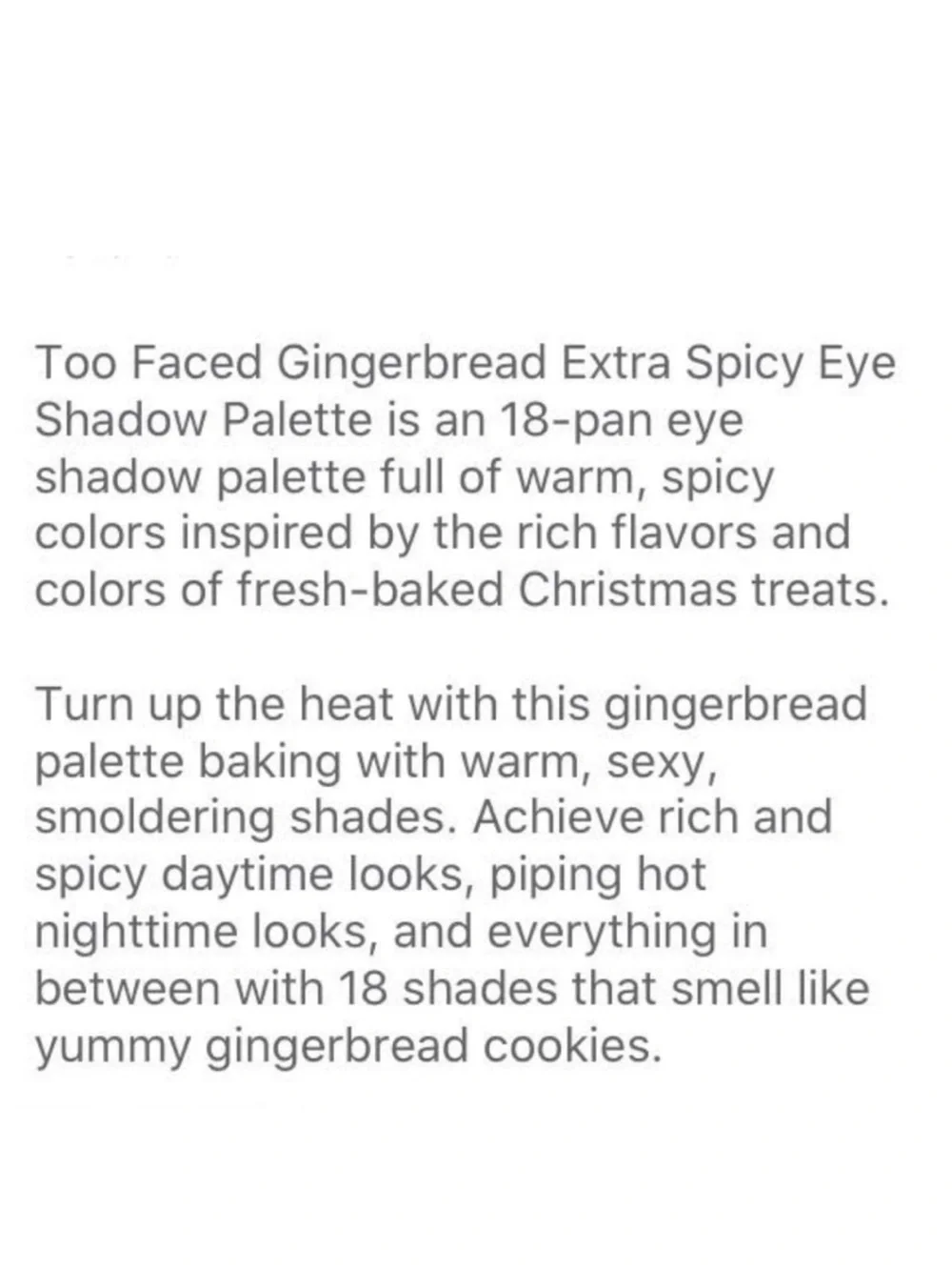 Too Faced Gingerbread Extra Spicy Eyeshadow Palette